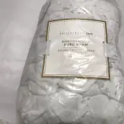 (1) New Pottery Barn Teen Marshmallow Quilted Euro Puff Sham Off White Ivory New