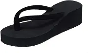 Wide Width Flip Flops for Women 11w Shoes Bohemian Beach Wedges Platform Women's Slippers Ladies Sandals Women's Slipper House Flip Flops with Arch Support for Women (Black, 40)