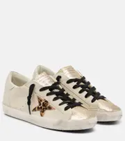 [Golden Goose] Golden Goose Super Star glitter suede sneakers AU 7 beige