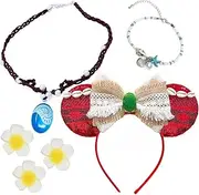 Girls Moana Dress up Accessories Moana Necklace Headband Moana Costume Accessories Halloween Christmas Party Favors for Kids