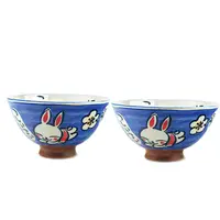 在飛比找蝦皮商城優惠-【堯峰陶瓷】日本美濃燒 福氣兔大平碗/毛料碗(單入)|動物 