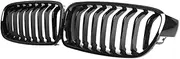 Front Kidney Grille for 3 Series F30 F31 F35 2012-2018 (Single Slat Gloss Black Grill, 2-Pc Set)