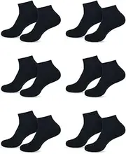 [LMDPRAJAPATIS] Ankle Low Cut Socks for Women Pack of 6 Pairs - Athletic Socks Comfortable Breathable Short Cotton Blend Socks, Reinforced Heel & Toe, Durable, Lightweight Ideal for Everyday Use - Black, 6 Black,