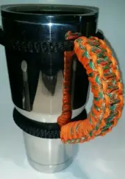 Paracord Handle for 40oz,30oz, or 20ozYeti Ozark & Rtic Orange & Green Patten