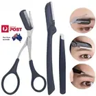 3pc Eyebrow Trimmer Trimming Scissors Tweezers Razor Set