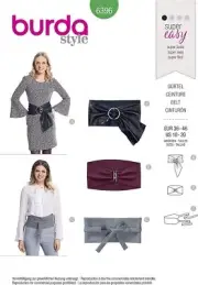 Burda Sewing Pattern 6396 Fabric Belts with Variations Size 10-20