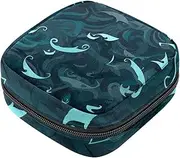 Period Bag,Sanitary Napkin Storage Bag,Anchors and Gray Background,Tampon Holder for Purse
