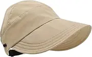[Générique] Sun Hats Women, Wide Brim Hiking Hat, UV Protection UPF 50+, Breathable Quick-Dry Fabric, Adjustable Chin Strap, Khaki Color, Ideal for Activities Fishing Climbing Picnic, Cloth, khaki