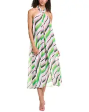 GANNI Light Chiffon Halter Maxi Dress