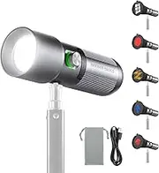 NEEWER BASICS RGB Photography Flashlight with 4 Colors/20 Gobo Filters/7500mAh, 10W Portable LED Video Spotlight Aluminum Alloy Patterned Ambient Sunset Light for Video Recording Studio Lighting, FL10