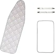 Iron Board Replacement Cover and Pad, Ironing Board Cover Scorch & Stain Resistant Iron Board Cover Adjustable,100% Cotton Cover(92x33cm(36x13in))