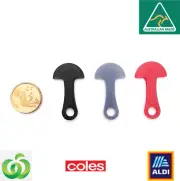 5 x Shopping Trolley Coin Token Removable Key Unlocker ALDI Coles Woolworths $2