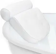 TOMVAES Bath Pillow,Non-Slip and Extra-Thick Bathtub Pillow for Tub Neck and Back Support with 6 Non-Slip Suction Cups,Luxury Bath Accessory Spa Gifts for Bathtub, Hot Tub