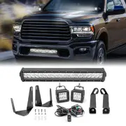 For 19-23 Ram 2500/3500, Bumper 22'' Light Bar & 3'' Ditch Lights Mount Wire Kit