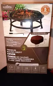 Elemental 38" Brown Round Firepit Fire Pit Cover New
