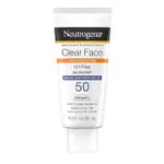 NEUTROGENA 露得清 CLEAR FACE 液體乳液防曬霜 適用於痤瘡皮膚無香SPF50