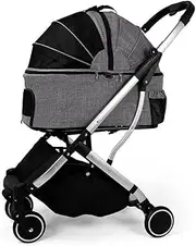 Dog Stroller for Medium Dogs, Cat Stroller for Large Cats, Pet Travel Carrier Detachable Dog Pram Stroller Buggy Dog Prams Pushchairs for Small Medium Dogs, Loading 20kg(Grey a)