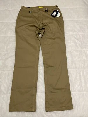NWT Bisley Workwear Khaki Stretch Cotton Drill Work Pants ~ Size 94/37 Long
