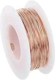 uxcell 164 Feet 99.9% Solid Bare Copper Wire, 24 Gauge Pure Copper Wire 0.5mm Soft Beading Wire Metal Plant Stem Ties for Jewelry Craft (50m)