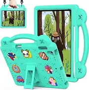 QYiiD Kids Case for iPad Mini 6th Generation 2021 8.3 Inch, Kids Girl Shockproof Full Body Protective with Pencil Holder, Folding Handle Stand Shoulder Strap for iPad Mini 6 2021, Green
