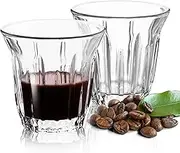 Aijohnny Espresso Cups Set of 2 Clear Glass Cups 3oz for Coffee/Milk, Coffee Mugs Insulated Shot Glasses Regular Espresso Accessories in Kitchen/Office/Bar, Easy to Clean (3oz-2 Pack)