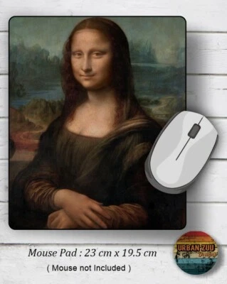 Mona Lisa - Leonardo de Vinci - Famous Paintings - Neoprene Mouse Pad Gift Idea