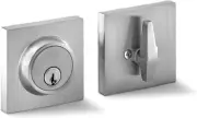 Single Cylinder Deadbolt Lock Slim Square for Front Door Modern Contemporary Hig