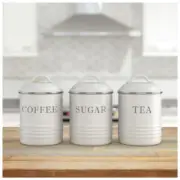 Set of 3 Metal Kitchen Canisters
