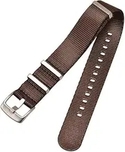MGHN NATO Strap Multiple Colors Simple Solid Color Nylon Watch Strap Breathable Nylon Strap20mm, 22mm (Color : Brown, Size : 22mm)