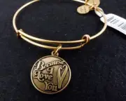 ALEX AND ANI "Because I Love You" Gold Brushed Finish Bangle Bracelet-New