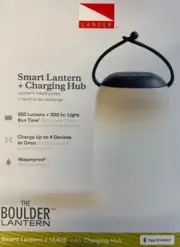 Lander Boulder 350 Lumen Rechargeable Lantern - Black w/ Charging Hub