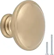 Amazon Basics Mushroom Cabinet Knob, 3.1 cm Diameter, Golden Champagne, 10-pack