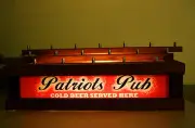 LED LIGHTED 18 beer Tap handle Display 3 TIER/ LIGHTED BAR SIGN PATRIOTS PUB