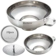 Canning Funnel, Food Grade Stainless Steel Canning Funnels with Strainer, Wide M
