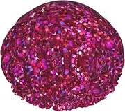 Glitter Pattern Print Various Activities Shower Cap Reusable Soft And Lightweight Bath Hair Cap Long Hair