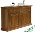 Cupboard Sideboard Mobile 2 Doors 2 Drawers Walnut Dark Art Povera Trim Bassano