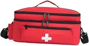 FashionCha First Aid Kit, Emergency Equipment Storage Bag, Zipper Pouch, Red