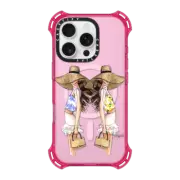 iPhone 16 Pro Bounce Case MagSafe Compatible Brunette Besties Fashion Illustration Case BFF