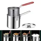 Detachable Handle Deep Frying Pot with Lid Milk Warmer Pot Kitchen