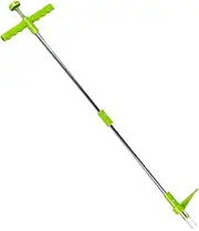 Weed Puller Stand-Up Weeder Weed Puller Garden Golves Claws Weeder Twister Twist Pull Lawn Root Remover Tool - No Chemical Lawn Care Tool, Silver & Green
