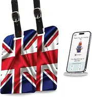 [Pack 2] tag8 Great Britain Flag Tag Smart Bag tag |Trendy Luggage tag ID Identification | Suitcase Tag | Fashionable Digital Name tag | Airline Compliant, SITA World Tracer Code Enabled | Gift idea