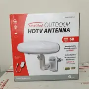 1 By One Outdoor HDTV Antenna Amplified 60 Miles Range 360 Omni Directional NEW
