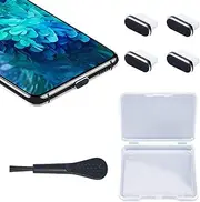 4-in-1 USB C Type C Dust Plug Kit,Metal Anti Dust Charging Port Plug for Samsung Galaxy S23 S22 S21 S20 S10 S9 S8 A53 A13 A12 Note 20 Note 10,Dustproof Cover Cap with Cleaning Brush & Storage Box