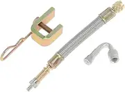 X AUTOHAUX 1 Set 45 Degree Copper Tire Valve Extension with Flexible Stainless Steel 125mm Tyre Valve Stem Extender for Car Motorcycle RV Truck Bike