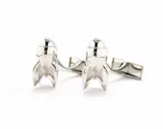 Rocket Man Cufflinks Silver Tone 3D Major Tom Whale Tail Post Cuff Links Touch
