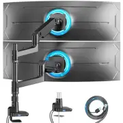 ARES WING Dual Monitor Arm for Ultrawide Heavy Duty Curved Monitor Stacking