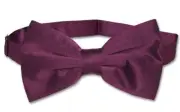 Vesuvio Napoli BOWTIE Solid EGGPLANT PURPLE Color Men's Bow Tie for Tux or Suit
