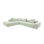 [James Lane] Riley Linen Oatmeal Modular Sofa - Arm, 2x Armless, Corner, Left Terminal