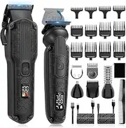Professional Hair Clipper & Trimmer Kit for Men's Hair Cutting, Beard Trimming, Body Grooming, Black, 1 Count