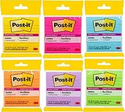 Post-it Super Sticky Notes Assorted Bright Colours Lined 101 x 101mm 4490-SSMX